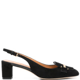 Tod's Black Buckle Fastening Slingback Signature Pumps