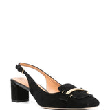 Tod's Black Buckle Fastening Slingback Signature Pumps