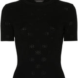 Balenciaga Black Perforated BB T Shirt