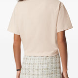 Versace Beige Logo Safety Pin Tee