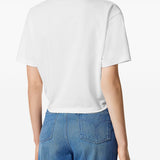 Versace logo-embroidered T-shirt in white
