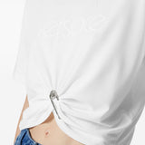 Versace logo-embroidered T-shirt in white