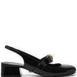 Versace Black Slingback Patent Pumps