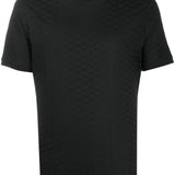 Emporio Armani Mercerised-jersey T-shirt with all-over jacquard eagle