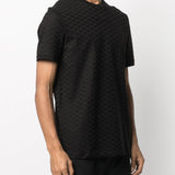 Emporio Armani Mercerised-jersey T-shirt with all-over jacquard eagle