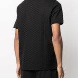 Emporio Armani Mercerised-jersey T-shirt with all-over jacquard eagle