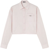 Versace Pinstripe Chain boxy short shirt