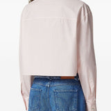 Versace Pinstripe Chain boxy short shirt