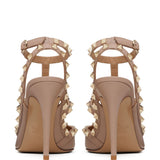 Valentino Powder Pink Rockstud Ankle Strap Pumps