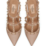 Valentino Powder Pink Rockstud Ankle Strap Pumps