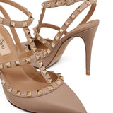 Valentino Powder Pink Rockstud Ankle Strap Pumps