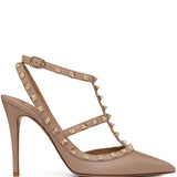 Valentino Powder Pink Rockstud Ankle Strap Pumps