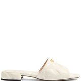 Valentino White Quiltie 67mm NappaLeather Slide Sandal