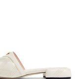 Valentino White Quiltie 67mm NappaLeather Slide Sandal