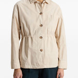 Woolrich Garment-Dyed Pure Cotton Overshirt beige