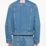 Marine Serre crescent moon-print denim jacket