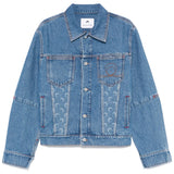 Marine Serre crescent moon-print denim jacket