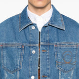 Marine Serre crescent moon-print denim jacket