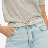 Emporio Armani Light Beige Signature Adjustable Belt