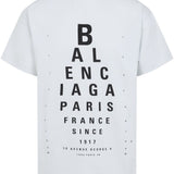Balenciaga White Logo Print Graphic Tee