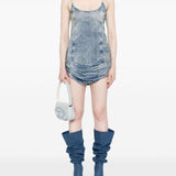 Diesel Tencel denim mini dress with fringes