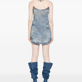 Diesel Tencel denim mini dress with fringes
