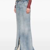 Maison Margiela Indigo Concealed Button Skirt