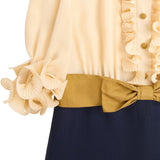 Valentino Cerulean Ruffled Bow Petite Sleeve Dress