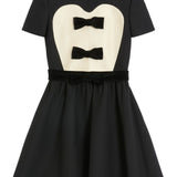 Valentino crepe couture short dress with bows