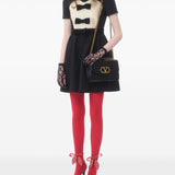 Valentino crepe couture short dress with bows