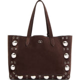 Valentino Garavani Medium Nellcôte Suede Shopping Bag