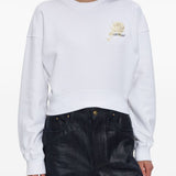 Off White logo-print cropped sweatshirt