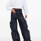 Off White logo-print cropped sweatshirt