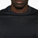Emporio Armani jersey T-shirt with all-over flocked logo lettering