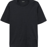 Emporio Armani jersey T-shirt with all-over flocked logo lettering