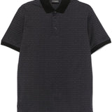Emporio Armani jersey polo shirt with all-over jacquard lettering