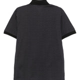 Emporio Armani jersey polo shirt with all-over jacquard lettering