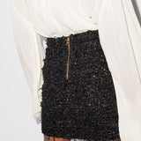 Balmain high-rise tweed miniskirt
