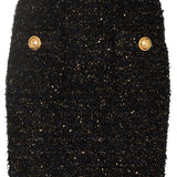 Balmain high-rise tweed miniskirt