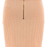 Balmain Powder Pink Knitted Mini Skirt