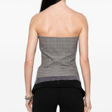 Ottolinger Dark Grey Plaid Check Corset