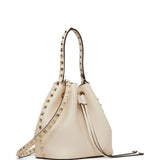 Valentino Ivory White Rockstud Bucket Bag Embellished