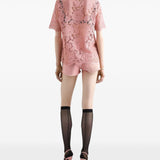 Dolce And Gabbana Pink Lace Tee