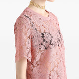Dolce And Gabbana Pink Lace Tee