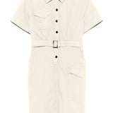 Woolrich Light Beige Belted Shirt Dress