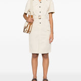 Woolrich Light Beige Belted Shirt Dress