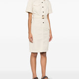 Woolrich Light Beige Belted Shirt Dress