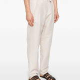 Brunello Cucinelli Beige Elasticated Drawstring Trousers