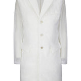 Comme Des Garcons White Button Overcoat