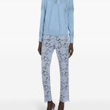 Dolce And Gabbana Lilac Embroidered Trousers